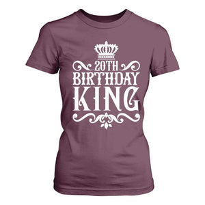 20th Birthday King Crown Gift For Men T Shirt For Women TS12 Maroon Print Your Wear