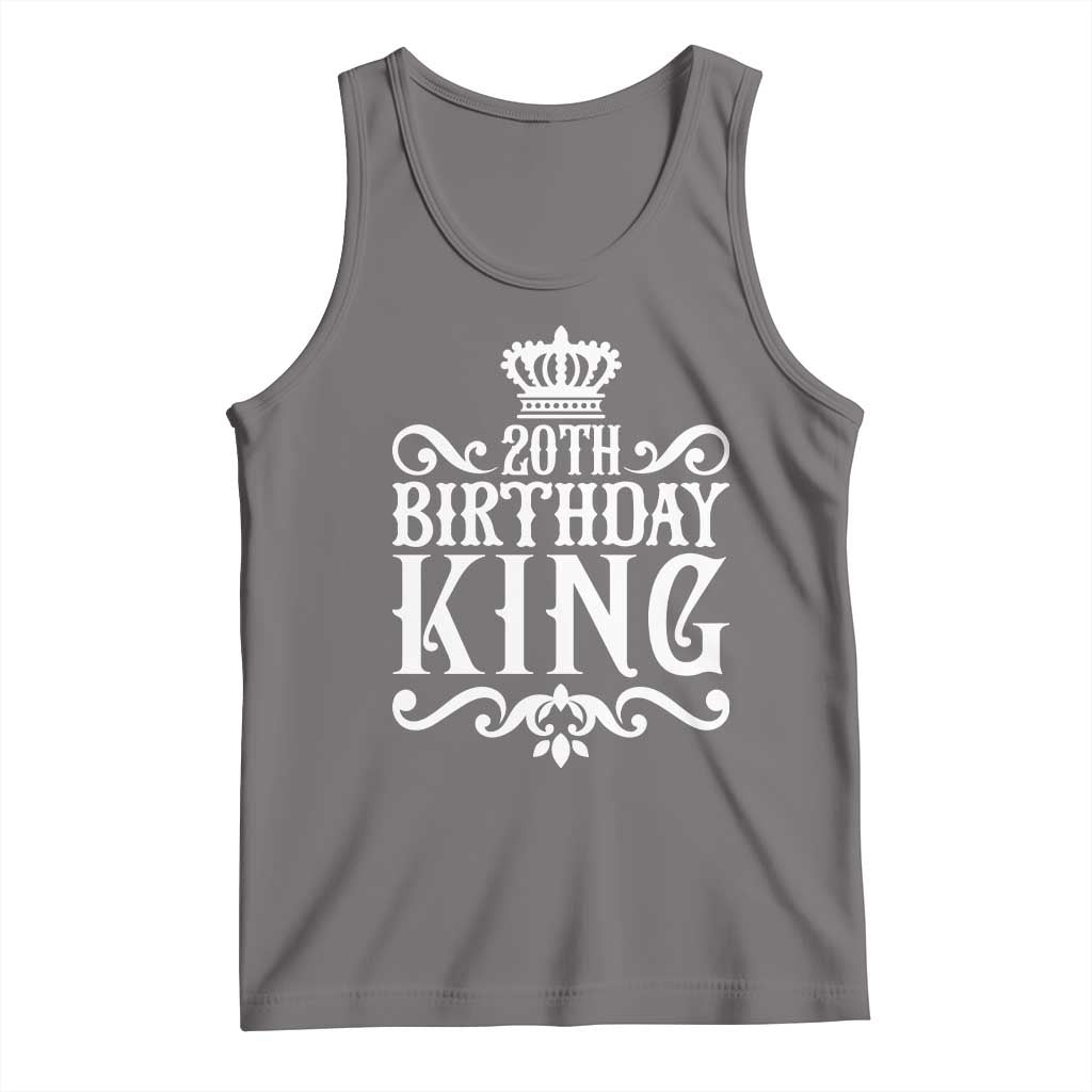 20th Birthday King Crown Gift For Men Tank Top TS12 Deep Heather Print Your Wear
