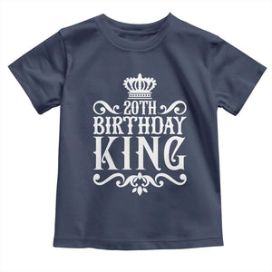 20th Birthday King Crown Gift For Men Toddler T Shirt TS12 Navy Print Your Wear
