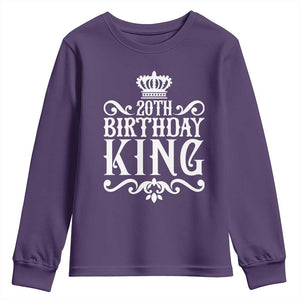 20th Birthday King Crown Gift For Men Youth Sweatshirt TS12 Purple Print Your Wear