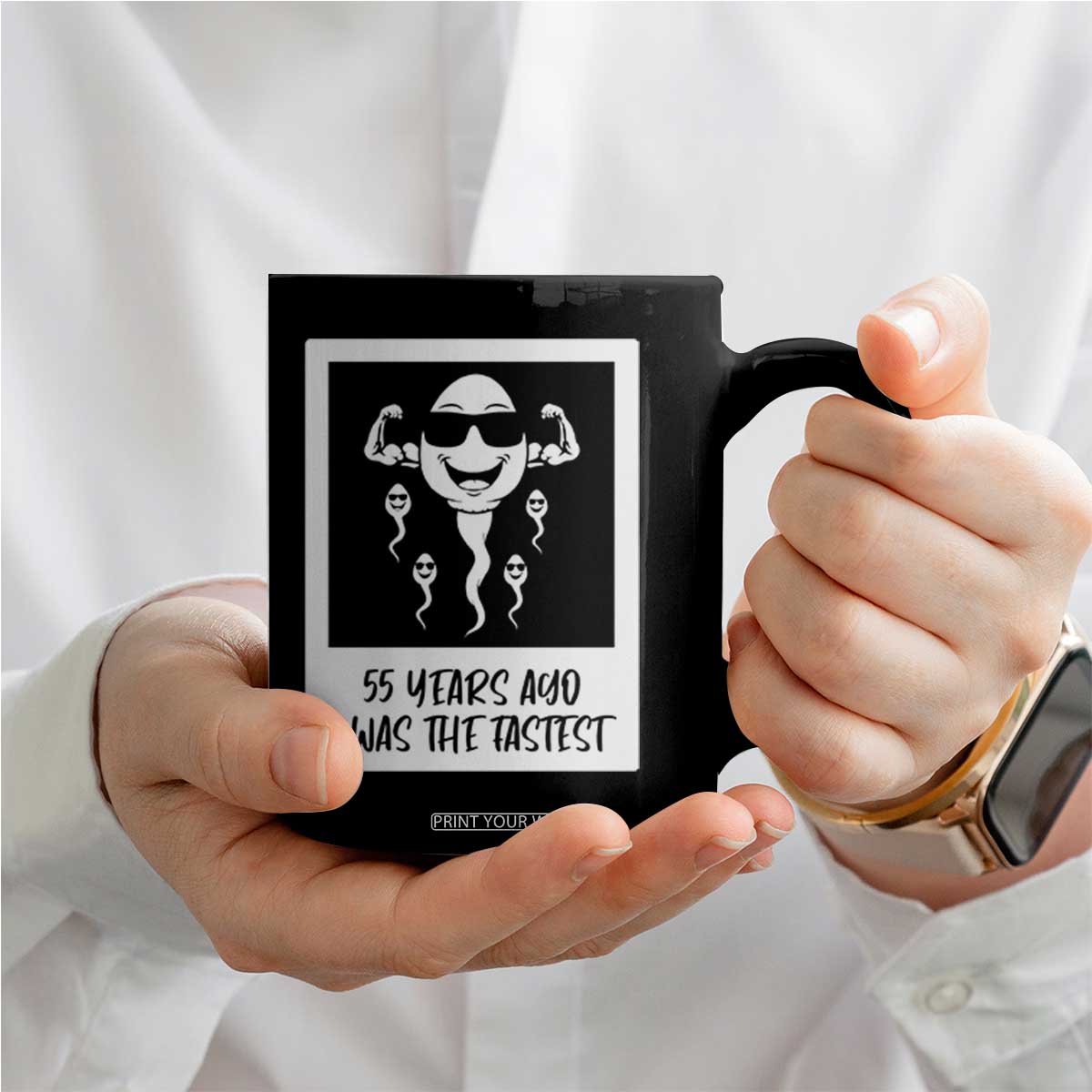 55 Years Ago I Was The Fastest Coffee Mug Funny 55th Birthday Milestone Graphic TS12 Print Your Wear