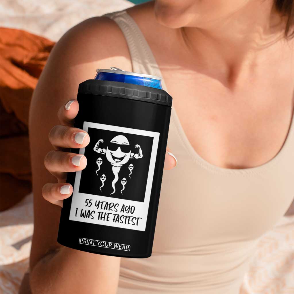 55 Years Ago I Was The Fastest 4 in 1 Can Cooler Tumbler Funny 55th Birthday Milestone Graphic TS12 Print Your Wear