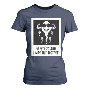 55 Years Ago I Was The Fastest T Shirt For Women Funny 55th Birthday Milestone Graphic TS12 Navy Print Your Wear