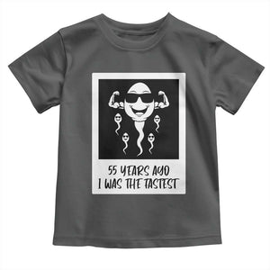 55 Years Ago I Was The Fastest Toddler T Shirt Funny 55th Birthday Milestone Graphic TS12 Dark Heather Print Your Wear