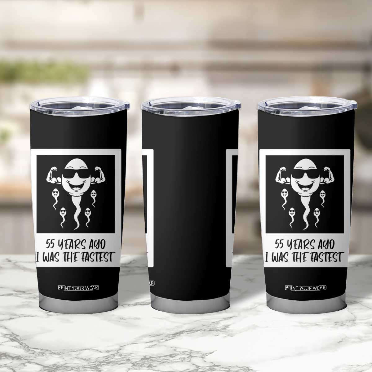 55 Years Ago I Was The Fastest Tumbler Cup Funny 55th Birthday Milestone Graphic TS12 Print Your Wear