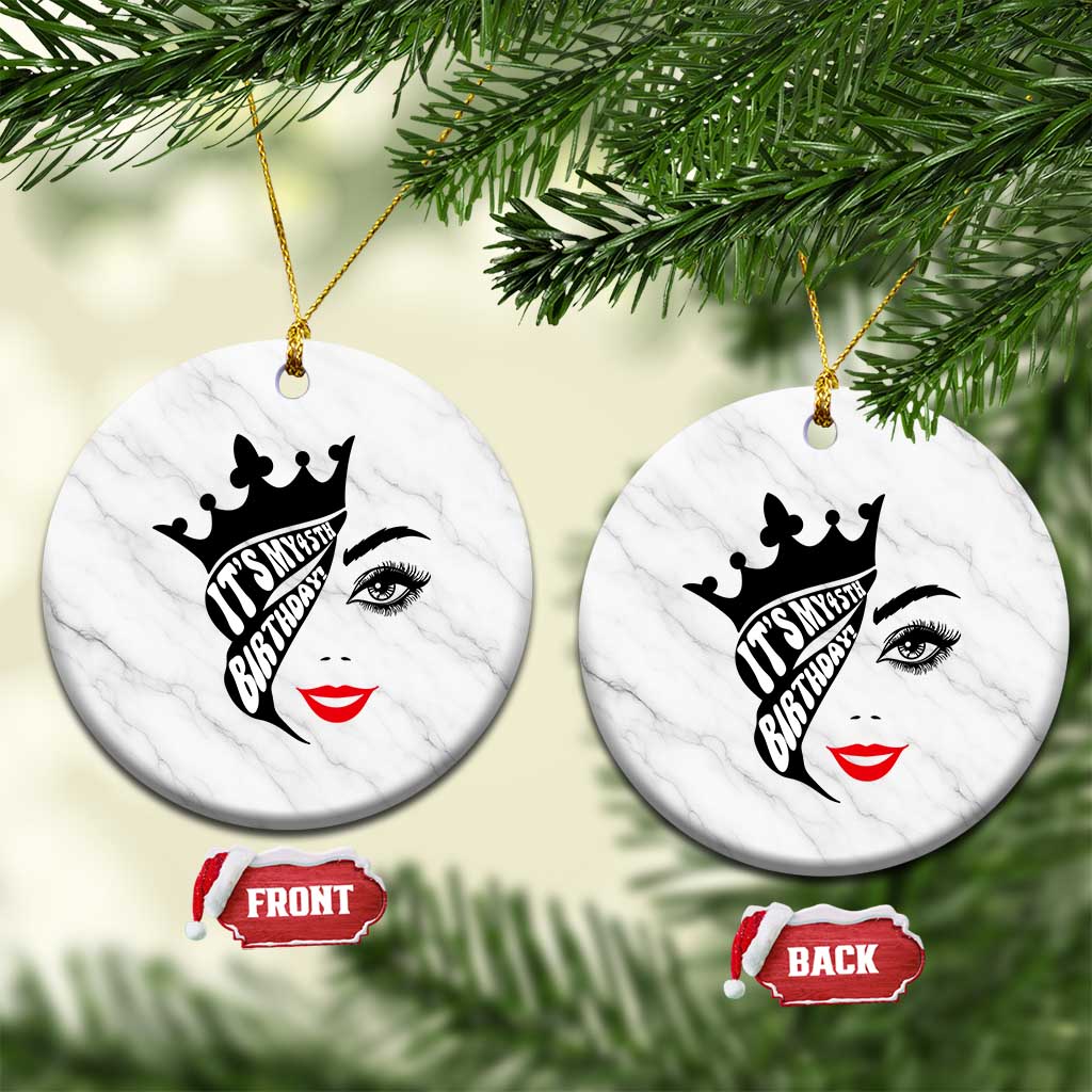 Its My 45th Birthday Ceramic Ornament Birthday Queen Crown Gift For Women TS12 1pc White Marble Print Your Wear