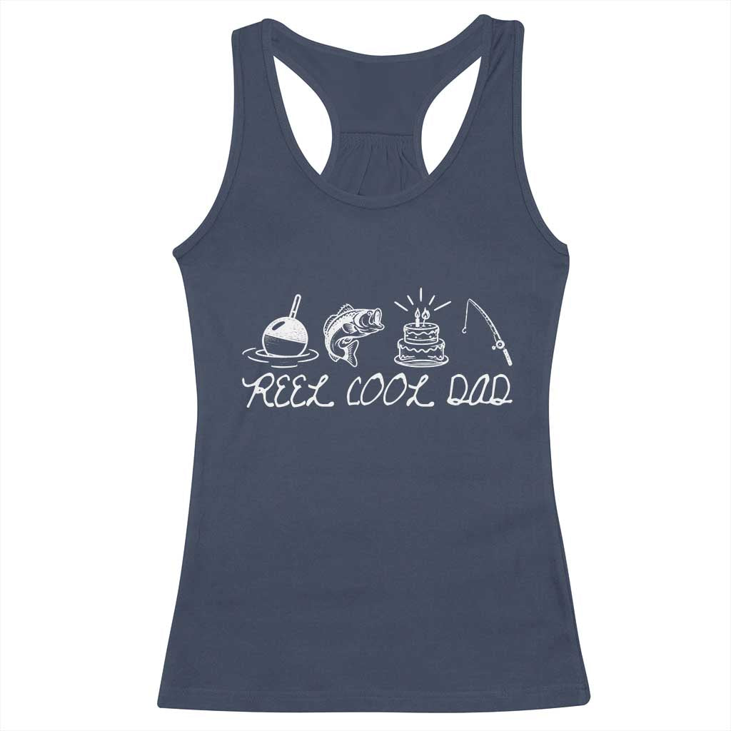 Reel Cool Dad Racerback Tank Top Funny Fishing Dad Birthday Gift TS12 Navy Print Your Wear