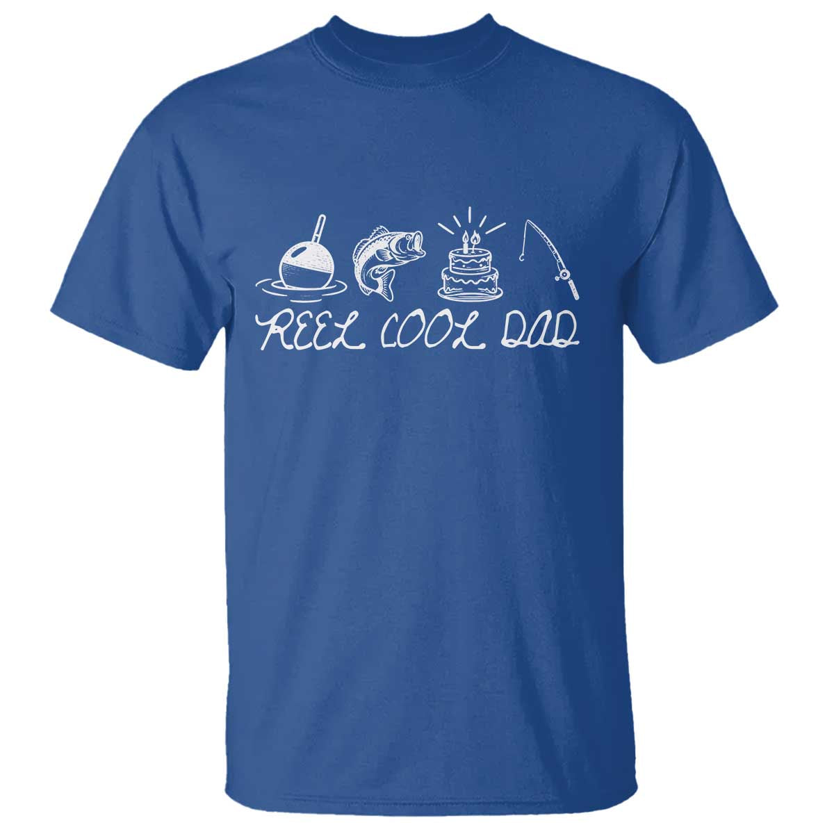 Reel Cool Dad T Shirt Funny Fishing Dad Birthday Gift TS12 Royal Blue Print Your Wear
