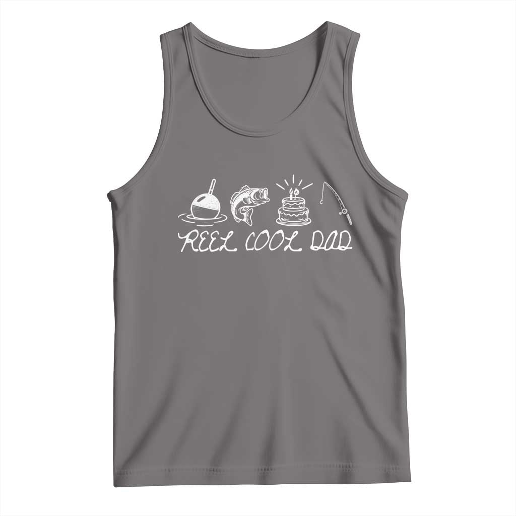 Reel Cool Dad Tank Top Funny Fishing Dad Birthday Gift TS12 Deep Heather Print Your Wear