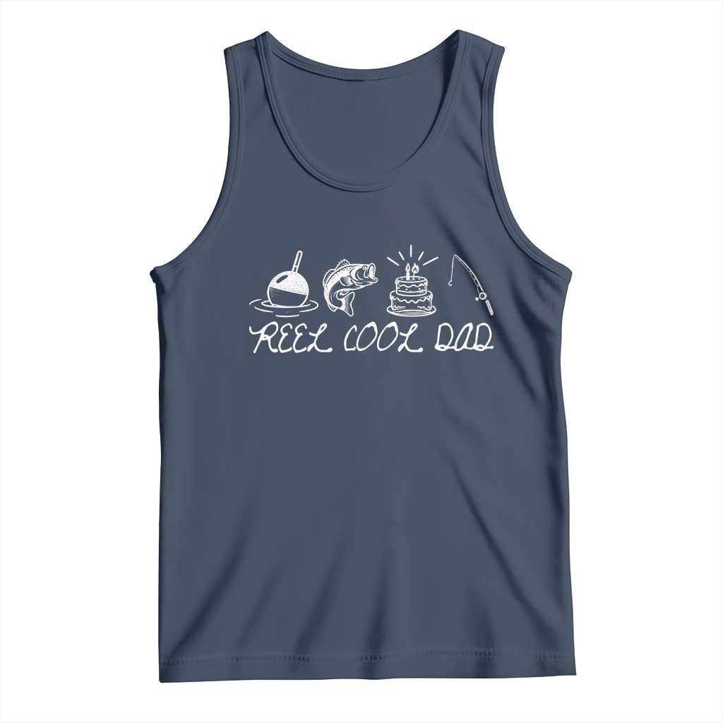 Reel Cool Dad Tank Top Funny Fishing Dad Birthday Gift TS12 Navy Print Your Wear