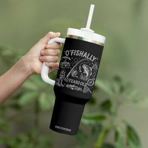 O'Fishally 40 Years Old Tumbler With Handle Funny Fisherman Birthday Graphic TS12 Print Your Wear