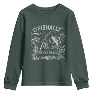 O'Fishally 20 Years Old Youth Sweatshirt Funny Fisherman Birthday Graphic
