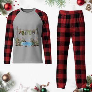 70th Birthday Fishing Plaid Pajama Set Fisherman Birthday Party Gift TS12 Buffalo Plaid Print Your Wear