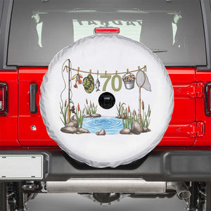 70th Birthday Fishing Spare Tire Cover Fisherman Birthday Party Gift TS12 White Print Your Wear