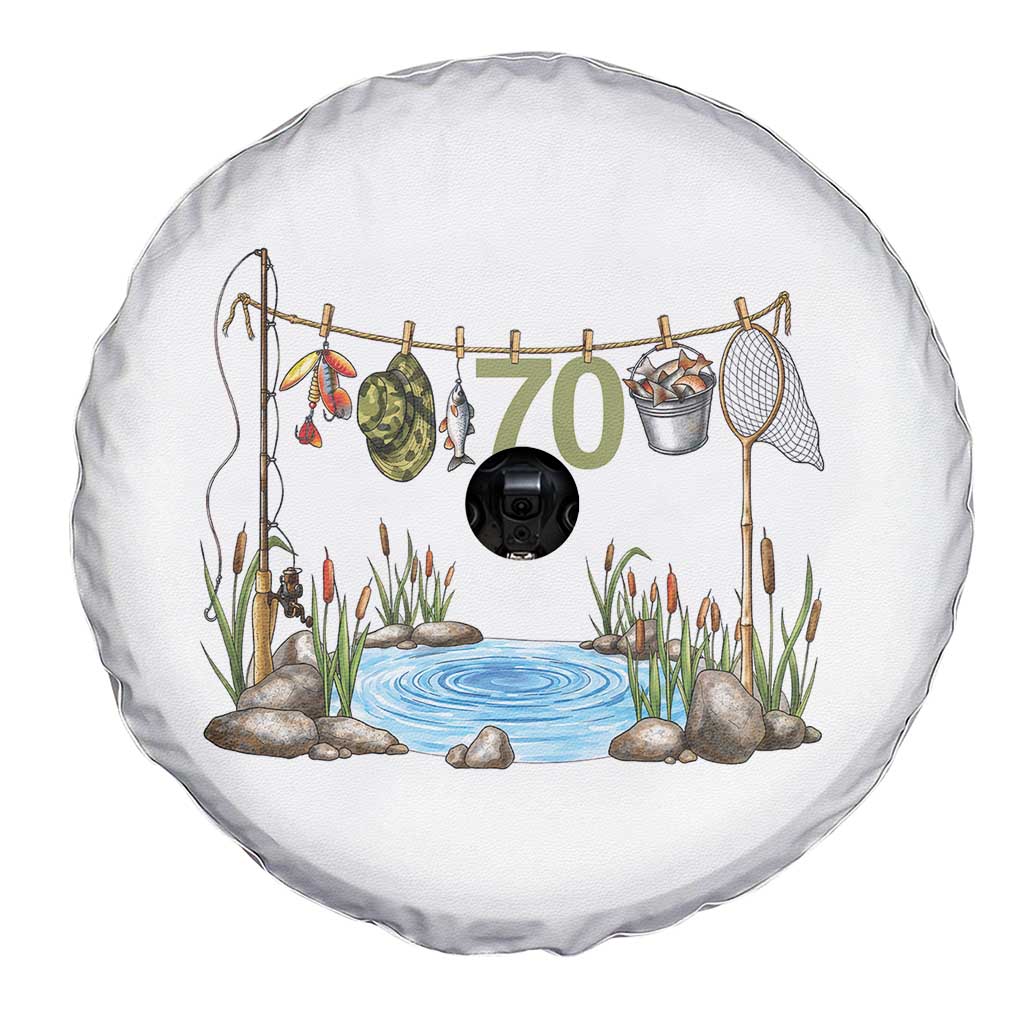 70th Birthday Fishing Spare Tire Cover Fisherman Birthday Party Gift TS12 Print Your Wear