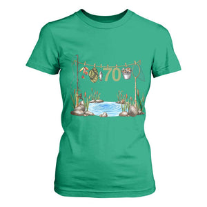 70th Birthday Fishing T Shirt For Women Fisherman Birthday Party Gift TS12 Irish Green Print Your Wear
