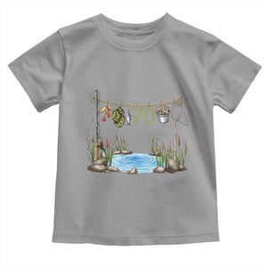 70th Birthday Fishing Toddler T Shirt Fisherman Birthday Party Gift TS12 Sport Gray Print Your Wear