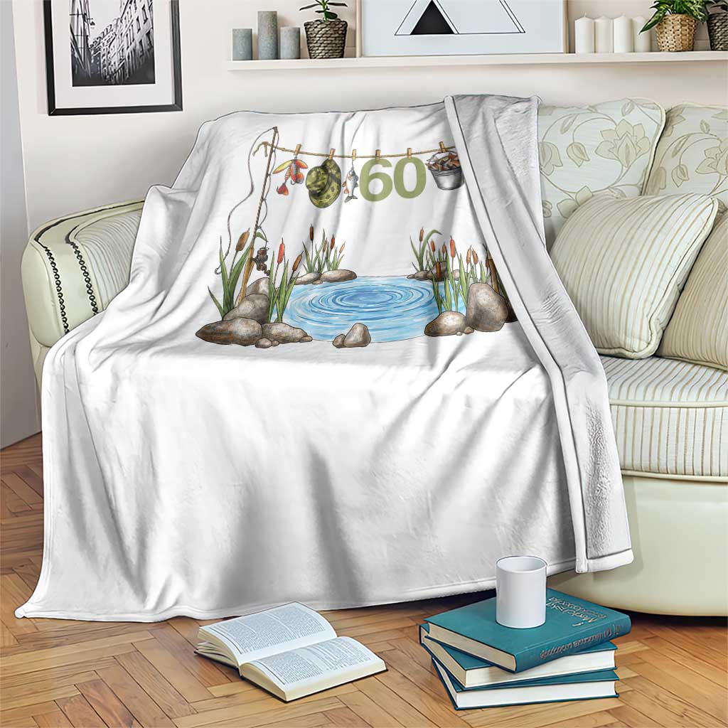 60th Birthday Fishing Throw Blanket Fisherman Birthday Party Gift TS12 Print Your Wear