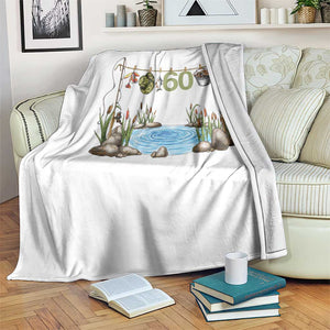60th Birthday Fishing Throw Blanket Fisherman Birthday Party Gift TS12 Print Your Wear