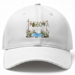 60th Birthday Fishing Baseball Cap Fisherman Birthday Party Gift TS12 Print Your Wear