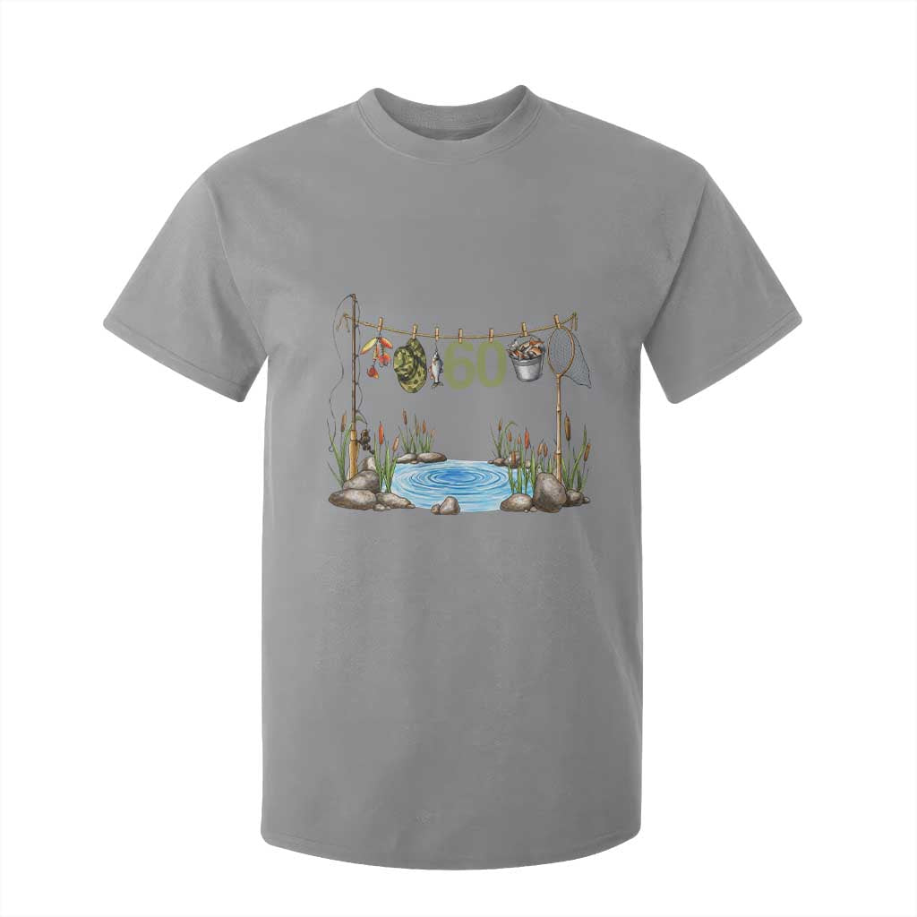 60th Birthday Fishing T Shirt For Kid Fisherman Birthday Party Gift TS12 Sport Gray Print Your Wear