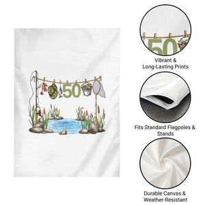 50th Birthday Fishing Garden Flag Fisherman Birthday Party Gift TS12 Print Your Wear