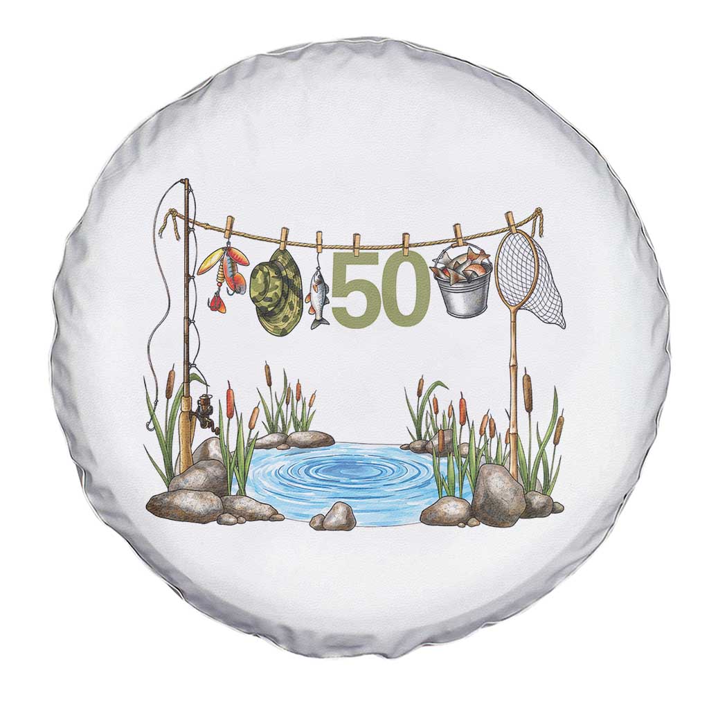 50th Birthday Fishing Spare Tire Cover Fisherman Birthday Party Gift TS12 Print Your Wear
