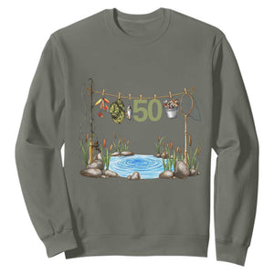 50th Birthday Fishing Sweatshirt Fisherman Birthday Party Gift