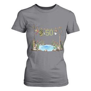 50th Birthday Fishing T Shirt For Women Fisherman Birthday Party Gift TS12 Charcoal Print Your Wear