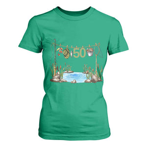50th Birthday Fishing T Shirt For Women Fisherman Birthday Party Gift TS12 Irish Green Print Your Wear
