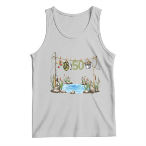 50th Birthday Fishing Tank Top Fisherman Birthday Party Gift TS12 Ash Print Your Wear
