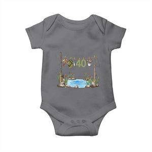 40th Birthday Fishing Baby Onesie Fisherman Birthday Party Gift TS12 Charcoal Print Your Wear