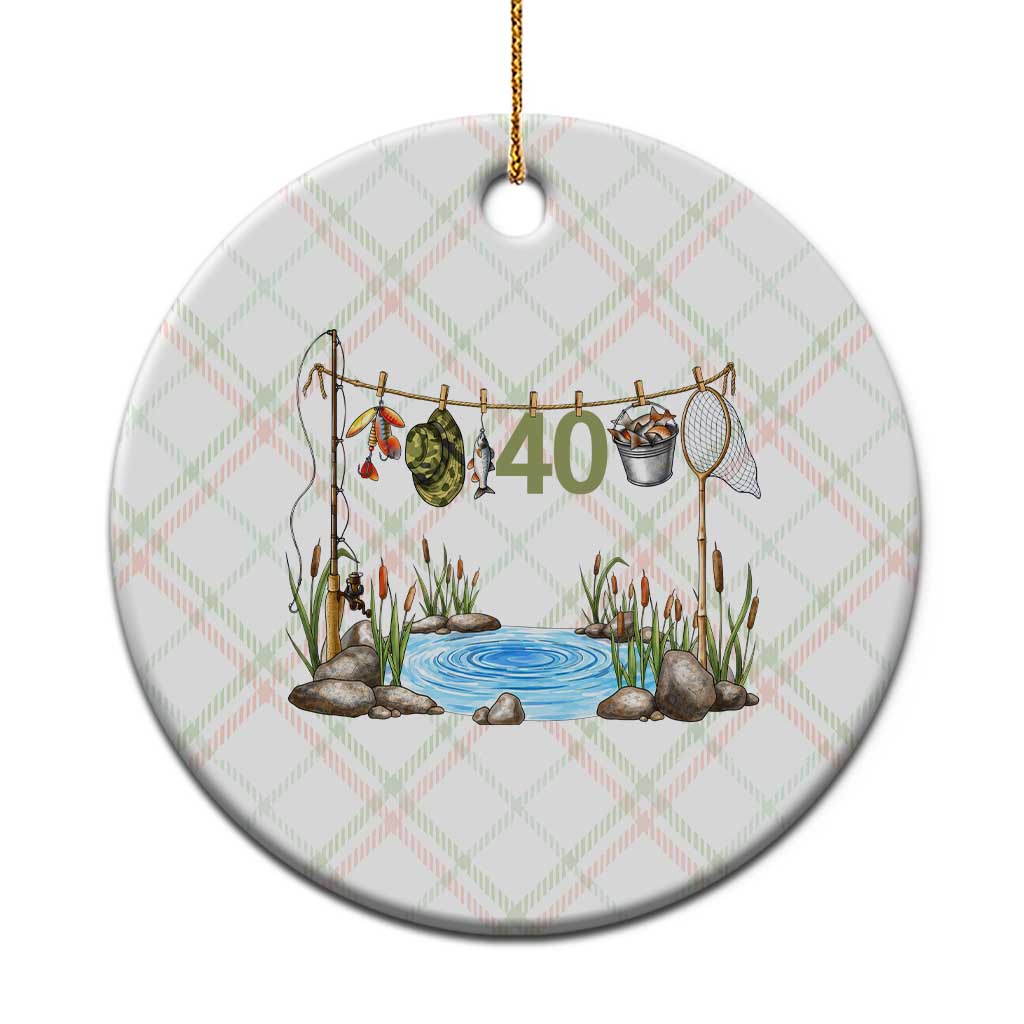 40th Birthday Fishing Ceramic Ornament Fisherman Birthday Party Gift TS12 1pc Christmas Plaid Print Your Wear
