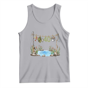 40th Birthday Fishing Tank Top Fisherman Birthday Party Gift TS12 Athletic Heather Print Your Wear