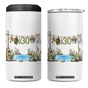 30th Birthday Fishing 4 in 1 Can Cooler Tumbler Fisherman Birthday Party Gift TS12 One Size: 16 oz White Print Your Wear