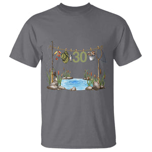 30th Birthday Fishing T Shirt Fisherman Birthday Party Gift TS12 Charcoal Print Your Wear