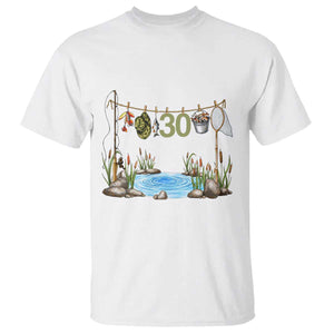 30th Birthday Fishing T Shirt Fisherman Birthday Party Gift TS12 White Print Your Wear
