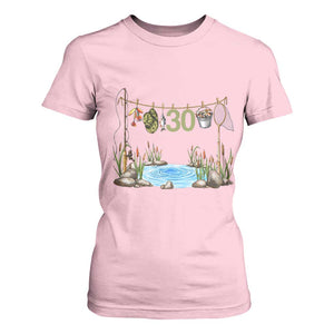 30th Birthday Fishing T Shirt For Women Fisherman Birthday Party Gift TS12 Light Pink Print Your Wear