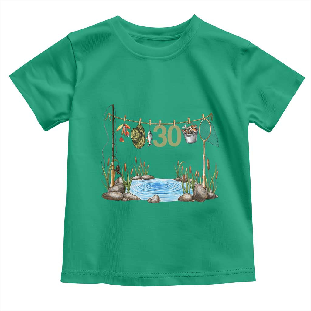 30th Birthday Fishing Toddler T Shirt Fisherman Birthday Party Gift TS12 Irish Green Print Your Wear