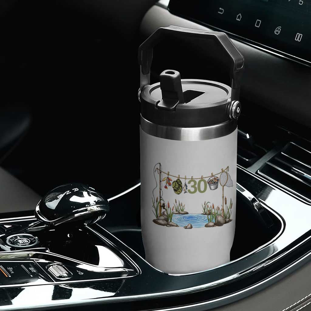30th Birthday Fishing Flip Straw Tumbler Fisherman Birthday Party Gift TS12 Print Your Wear