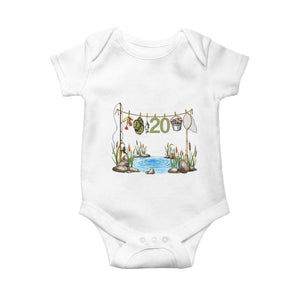 20th Birthday Fishing Baby Onesie Fisherman Birthday Party Gift TS12 White Print Your Wear