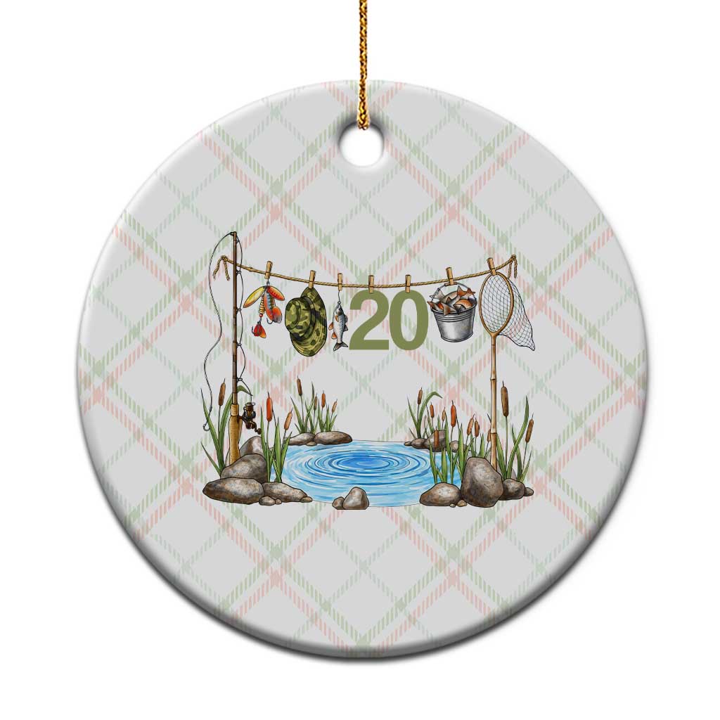 20th Birthday Fishing Ceramic Ornament Fisherman Birthday Party Gift TS12 1pc Christmas Plaid Print Your Wear