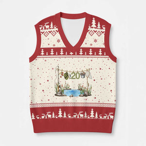 20th Birthday Fishing V-Neck Knit Sweater Vest Fisherman Birthday Party Gift TS12 Beige Red Print Your Wear