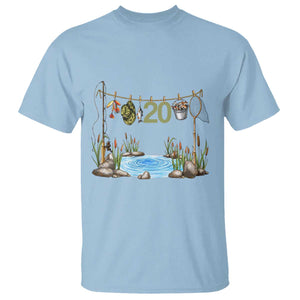 20th Birthday Fishing T Shirt Fisherman Birthday Party Gift TS12 Light Blue Print Your Wear