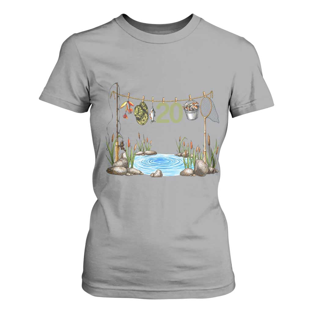 20th Birthday Fishing T Shirt For Women Fisherman Birthday Party Gift TS12 Sport Gray Print Your Wear