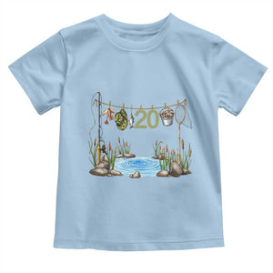 20th Birthday Fishing Toddler T Shirt Fisherman Birthday Party Gift TS12 Light Blue Print Your Wear
