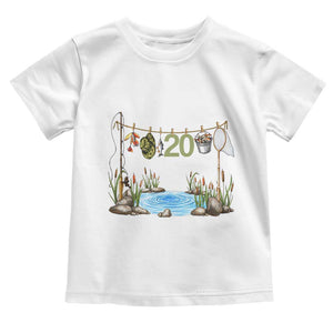20th Birthday Fishing Toddler T Shirt Fisherman Birthday Party Gift TS12 White Print Your Wear