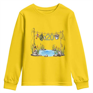 20th Birthday Fishing Youth Sweatshirt Fisherman Birthday Party Gift TS12 Daisy Print Your Wear