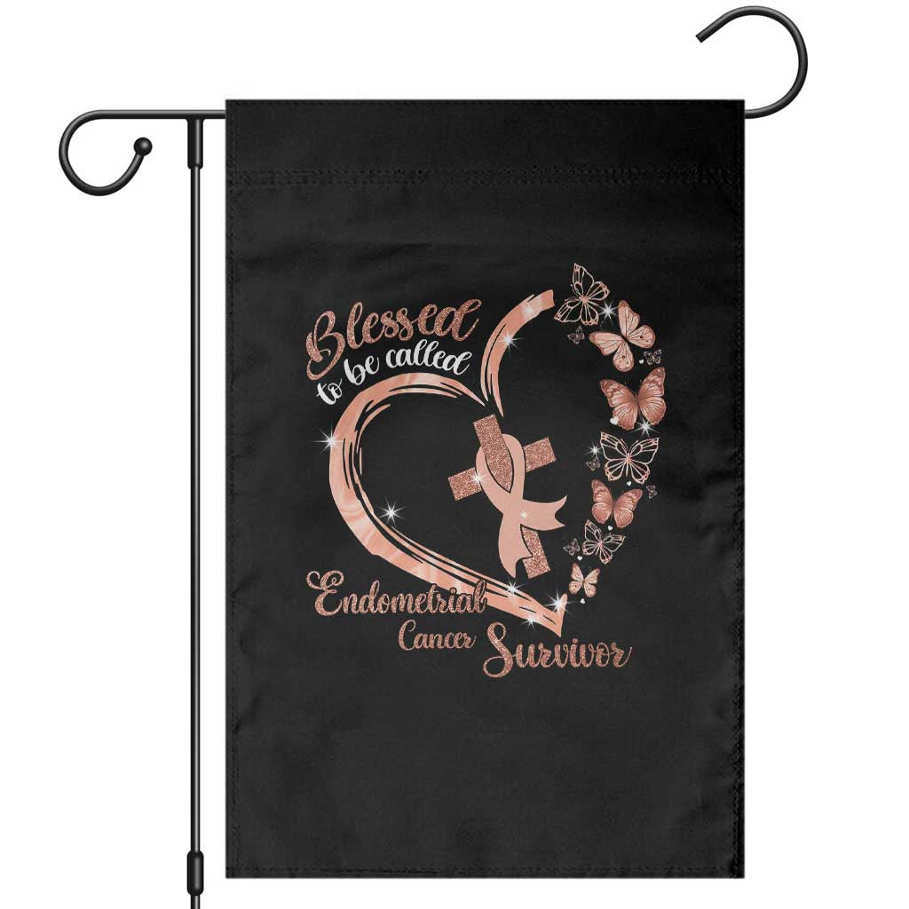 Endometrial Cancer Warrior Gift Garden Flag Blessed To Be Called A Survivor