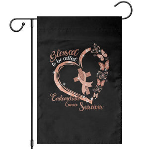 Endometrial Cancer Warrior Gift Garden Flag Blessed To Be Called A Survivor
